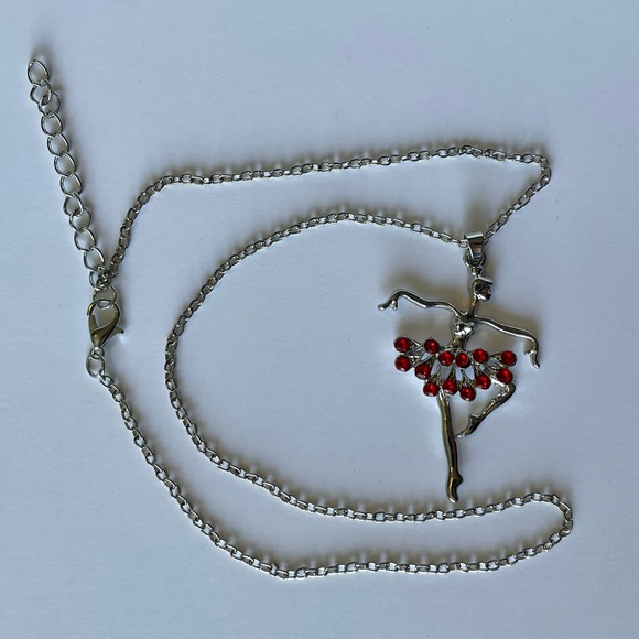 🆕 Silver Ballerina Necklace -Red - Picture 6 of 12